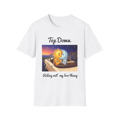 Top Down Sun & Moon Graphic T-Shirt — 'Top Down' Convertible Cruise Tee