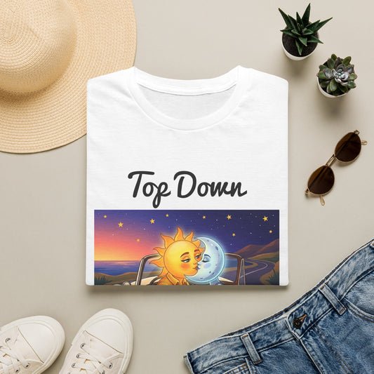 Top Down Sun & Moon Graphic T-Shirt — 'Top Down' Convertible Cruise Tee